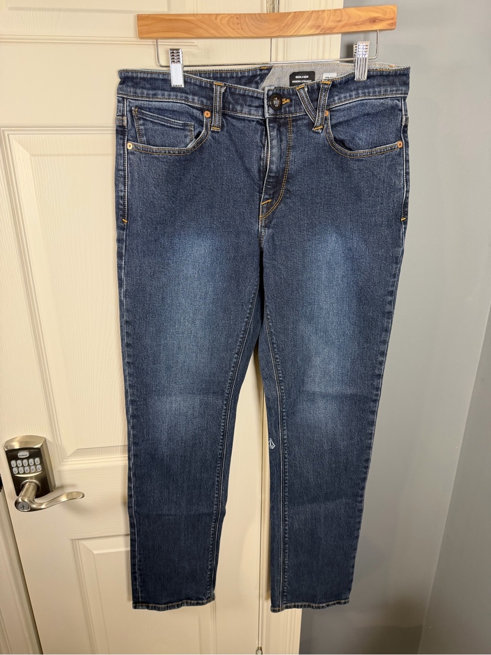 Volcom Solver Modern Straight Men’s Jeans Size 32 Blue Denim
